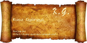 Kusz Györgyi névjegykártya